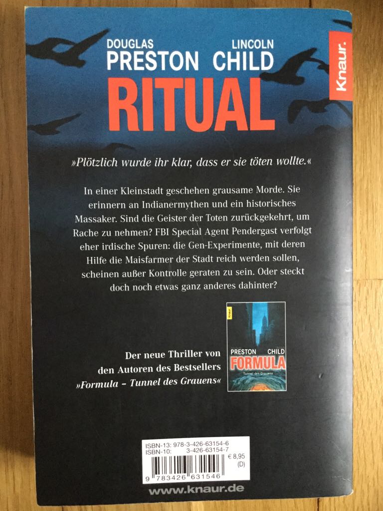 Ritual - Douglas Preston (Knaur Taschenbuch Verlag - Paperback) book collectible [Barcode 9783426631546] - Main Image 2
