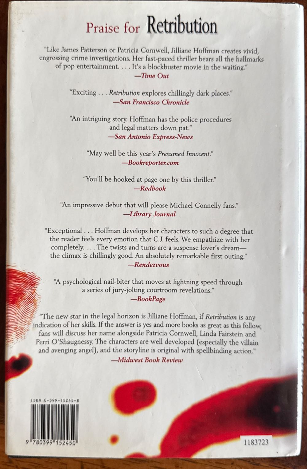 Last Witness - Jilliane Hoffman (G. P.  Putnam’s Sons - Hardcover) book collectible [Barcode 9780399152450] - Main Image 2