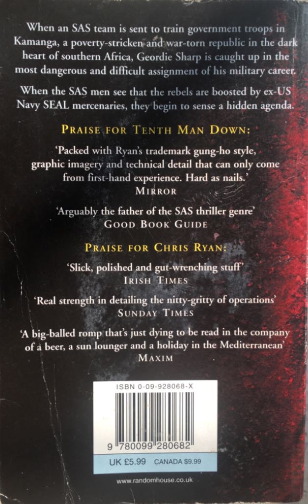 Tenth Man Down - Chris Ryan (Arrow Books - Paperback) book collectible [Barcode 9780099280682] - Main Image 2