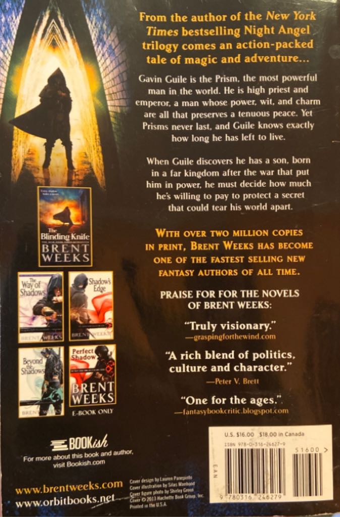 The Lightbringer 1: The Black Prism - Brent Weeks (Orbit - Paperback) book collectible [Barcode 9780316246279] - Main Image 2