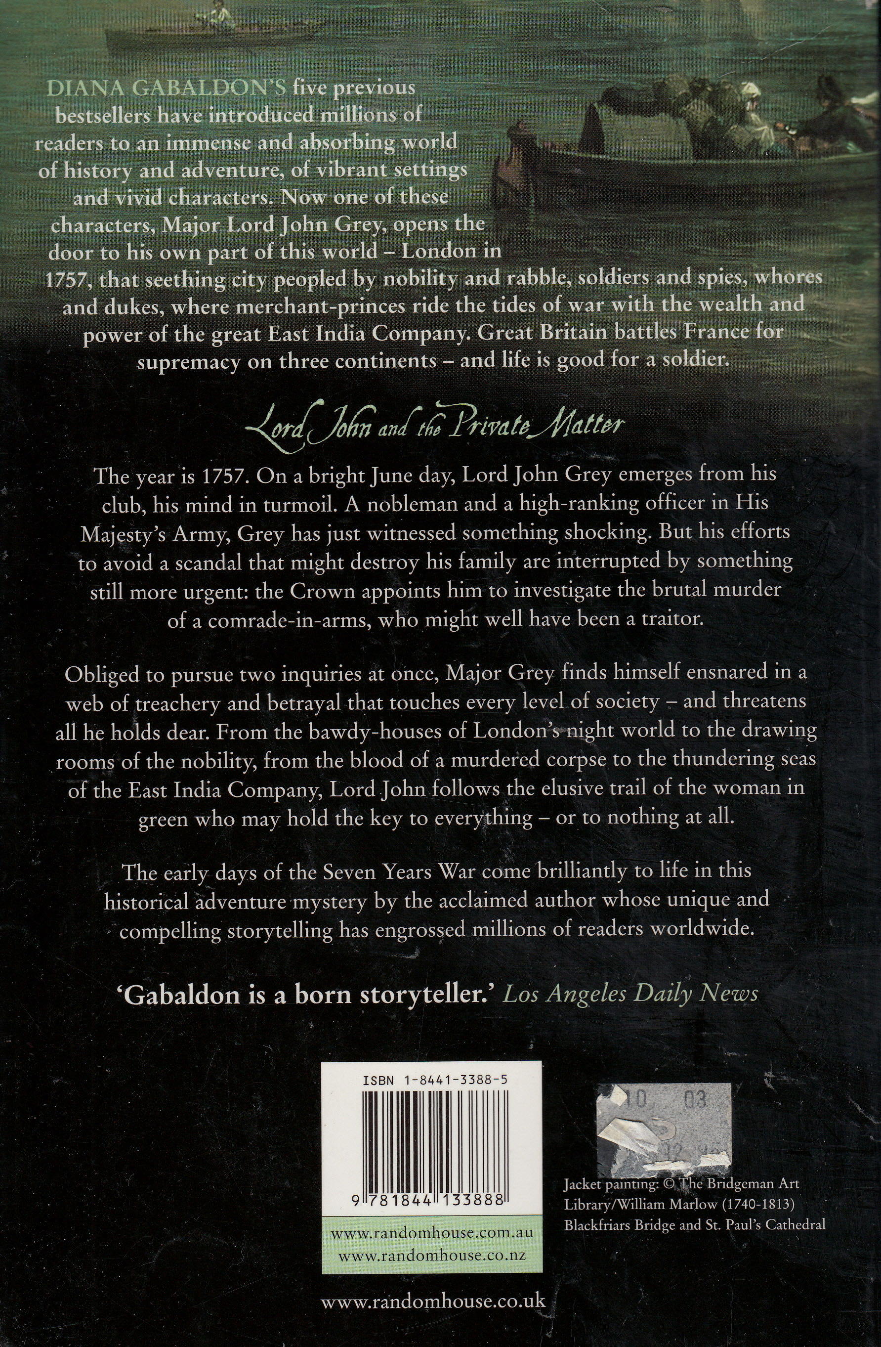 LJ1- Lord John and the Private Matter - Diana Gabaldon (Century - Paperback) book collectible [Barcode 9781844133888] - Main Image 2