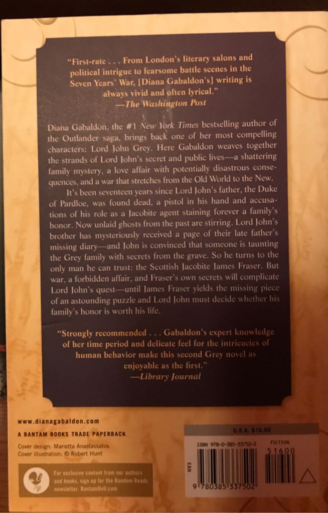 Lord John And The Brotherhood Of The Blade - Diana Gabaldon (Delta - Trade Paperback) book collectible [Barcode 9780385337502] - Main Image 2