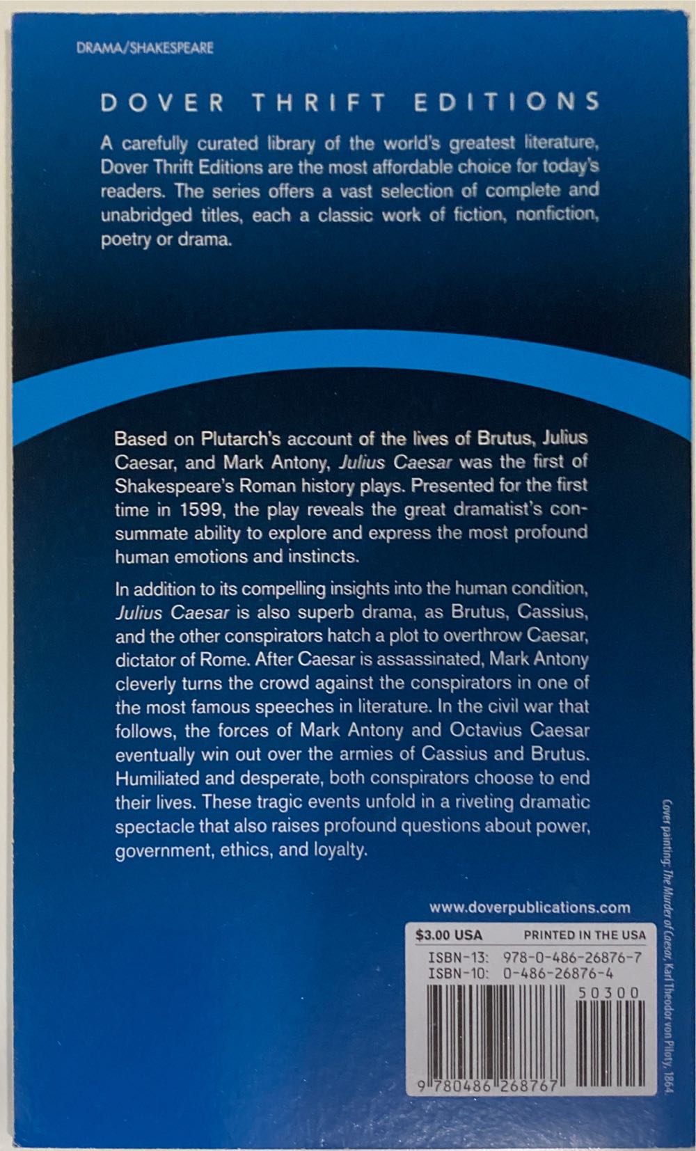 Julius Caesar - William Shakespeare (Dover Publications Inc. - Paperback) book collectible [Barcode 9780486268767] - Main Image 2