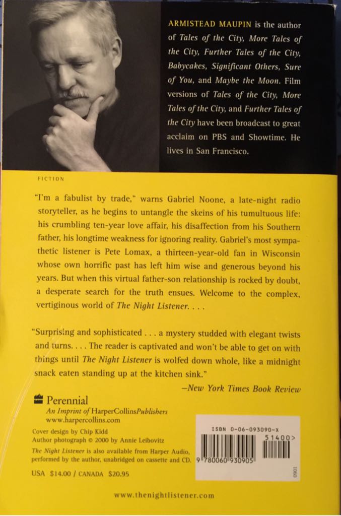 The Night Listener - Armistead Maupin (Harper Collins - Paperback) book collectible [Barcode 9780060930905] - Main Image 2