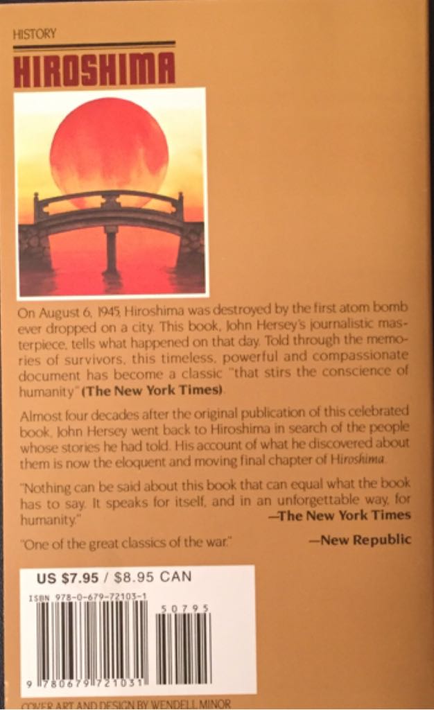 Hiroshima - John Hersey (Alfred A Knopf New York - Paperback) book collectible [Barcode 9780679721031] - Main Image 2