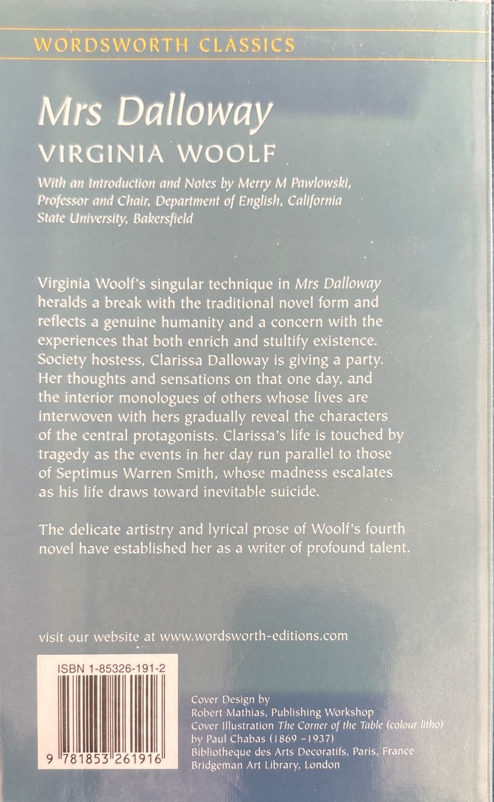 Mrs. Dalloway - Virginia Woolf (Wordsworth Classics - Paperback) book collectible [Barcode 9781853261916] - Main Image 2