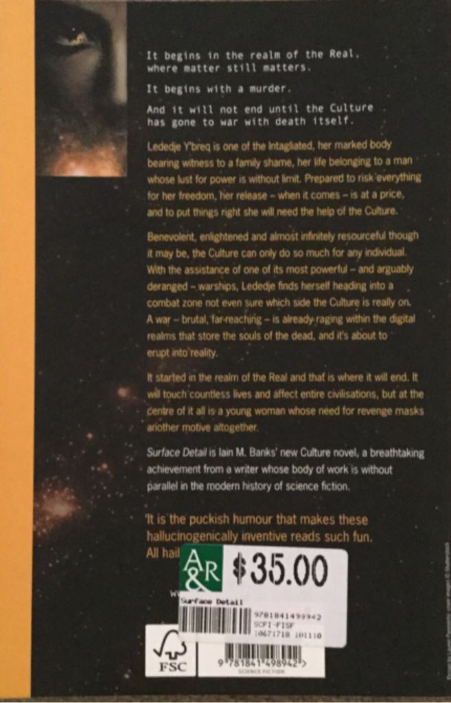 Surface Detail - Iain M. Banks (Orbit Books - eBook) book collectible [Barcode 9781841498942] - Main Image 2