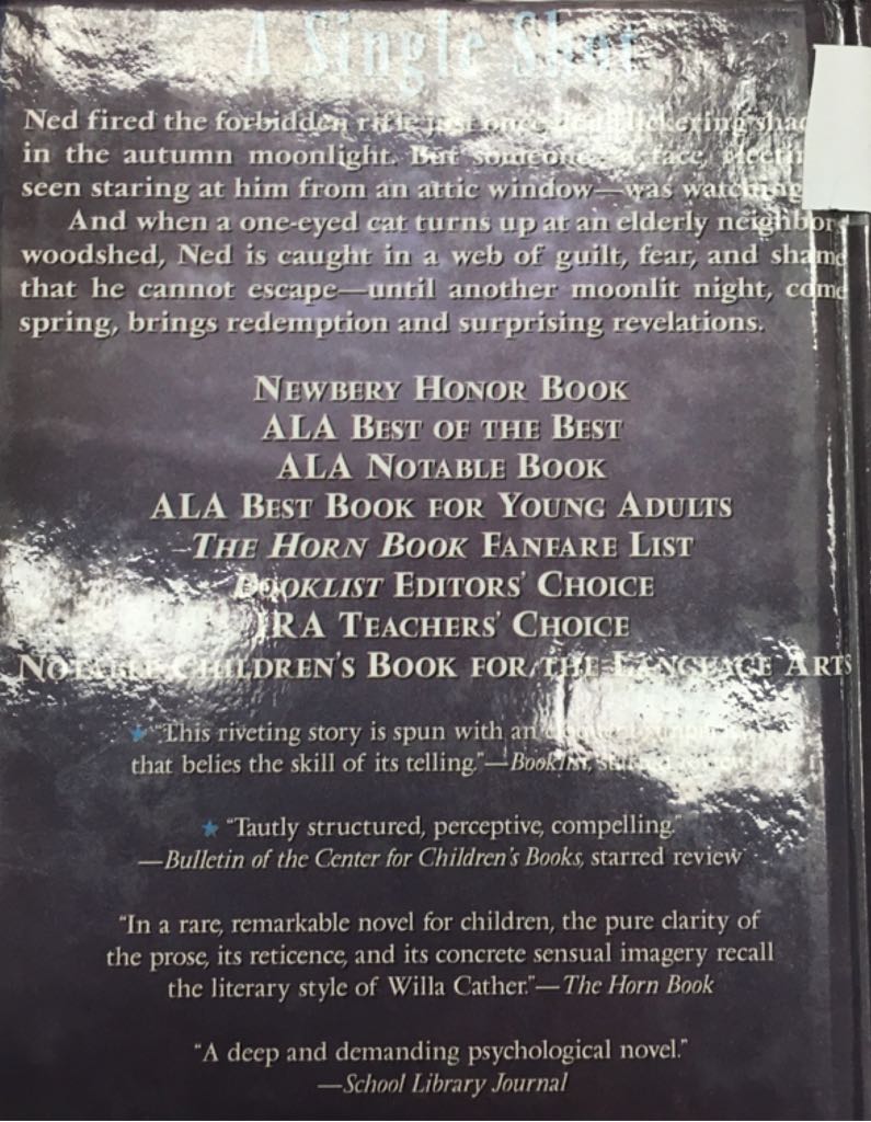 One-Eyed Cat - Paula Fox (Aladdin - Hardcover) book collectible [Barcode 0689839707] - Main Image 2