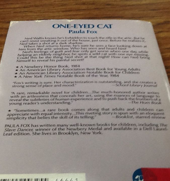 One-Eyed Cat - Paula Fox (Yearling - Paperback) book collectible [Barcode 9780440466413] - Main Image 2