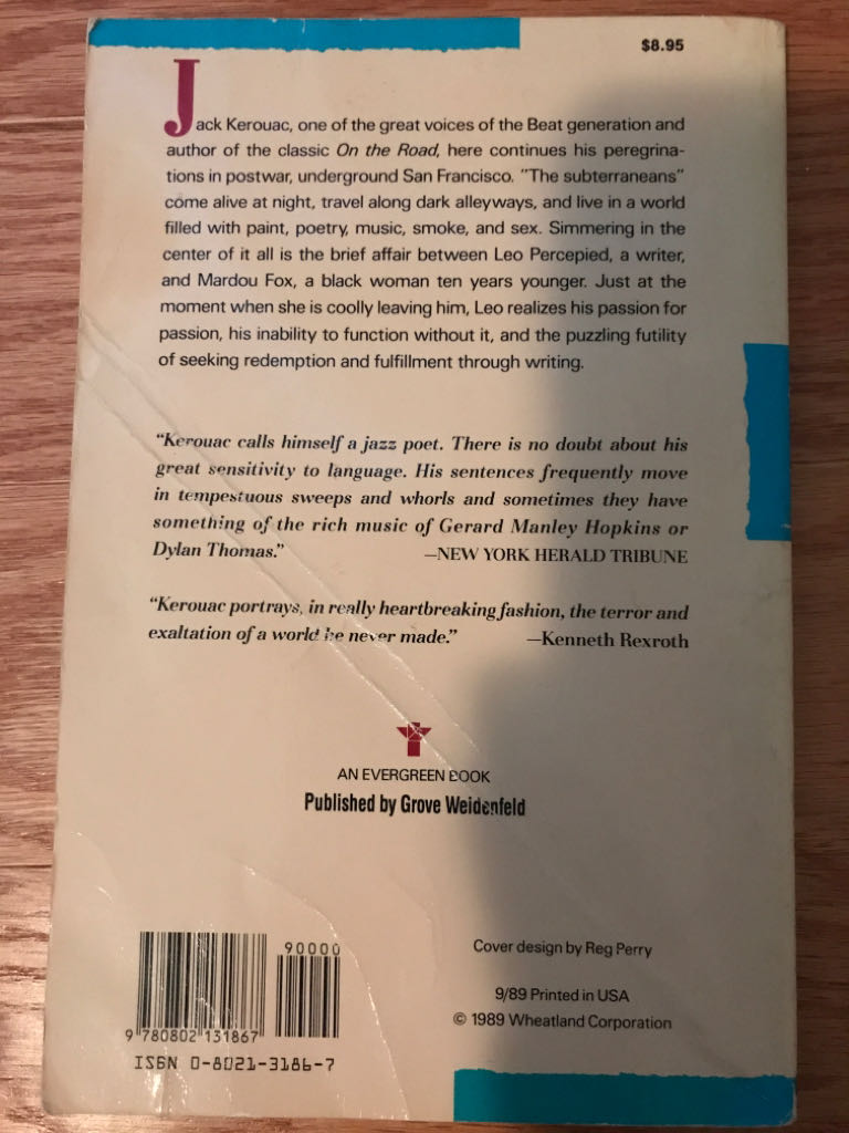 The Subterraneans - Jack Kerouac (Grove Press - Trade Paperback) book collectible [Barcode 9780802131867] - Main Image 2