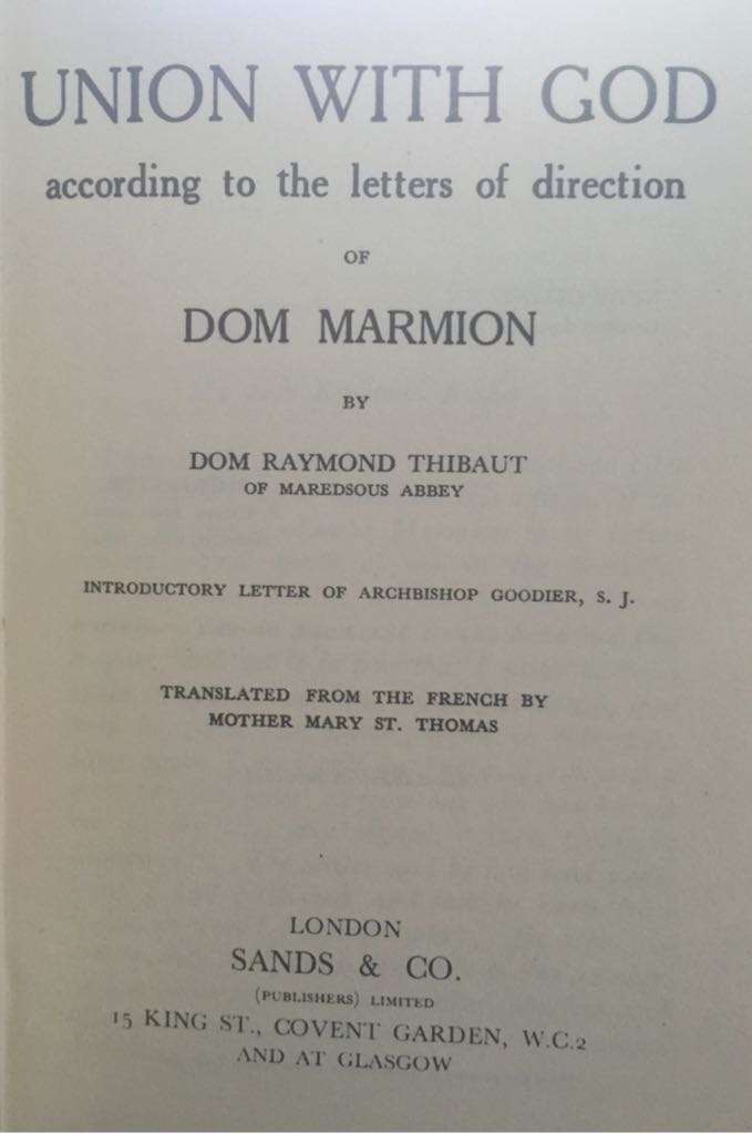 Communion with God - Dom Marmion book collectible - Main Image 1