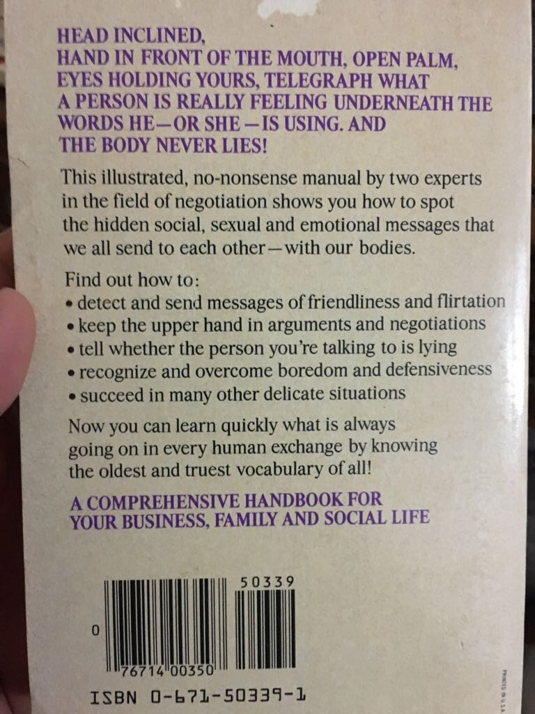 How to Read a Person Like a Book - I. Nierenberg book collectible [Barcode 9780671503390] - Main Image 2