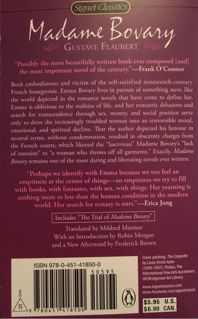 Madame Bovary - Gustave Flaubert book collectible [Barcode 9780451418500] - Main Image 2