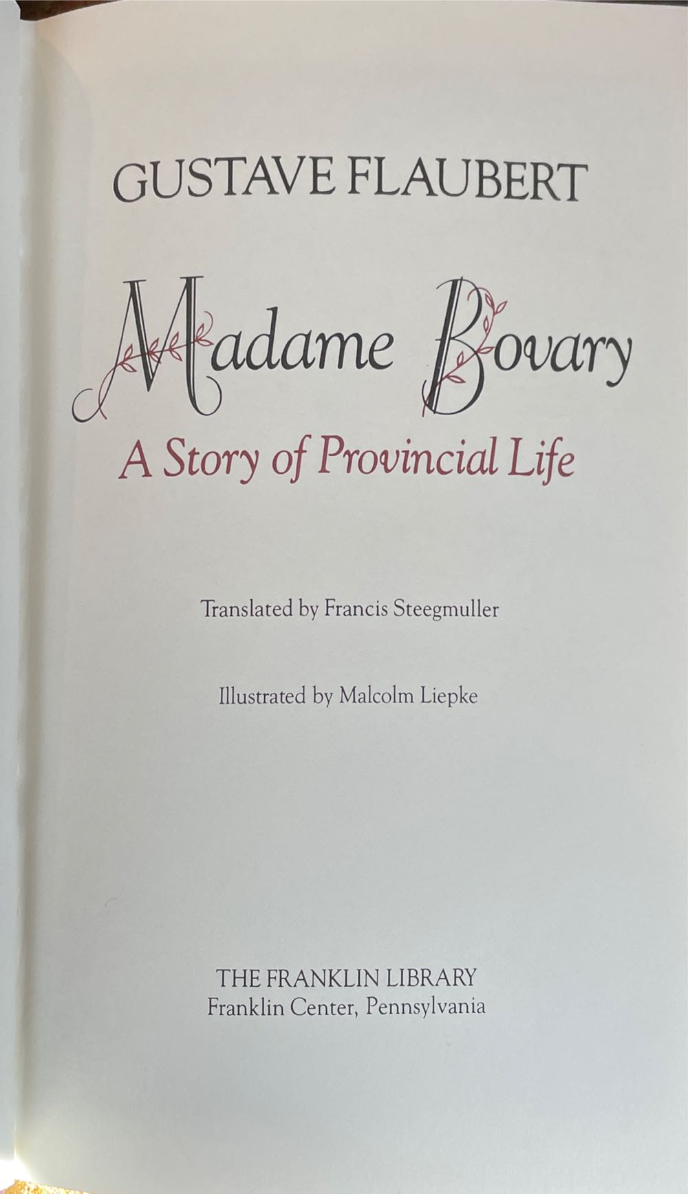 Madame Bovary - Flaubert, Gustave (The Franklin Library - Calf-Binding) book collectible - Main Image 2