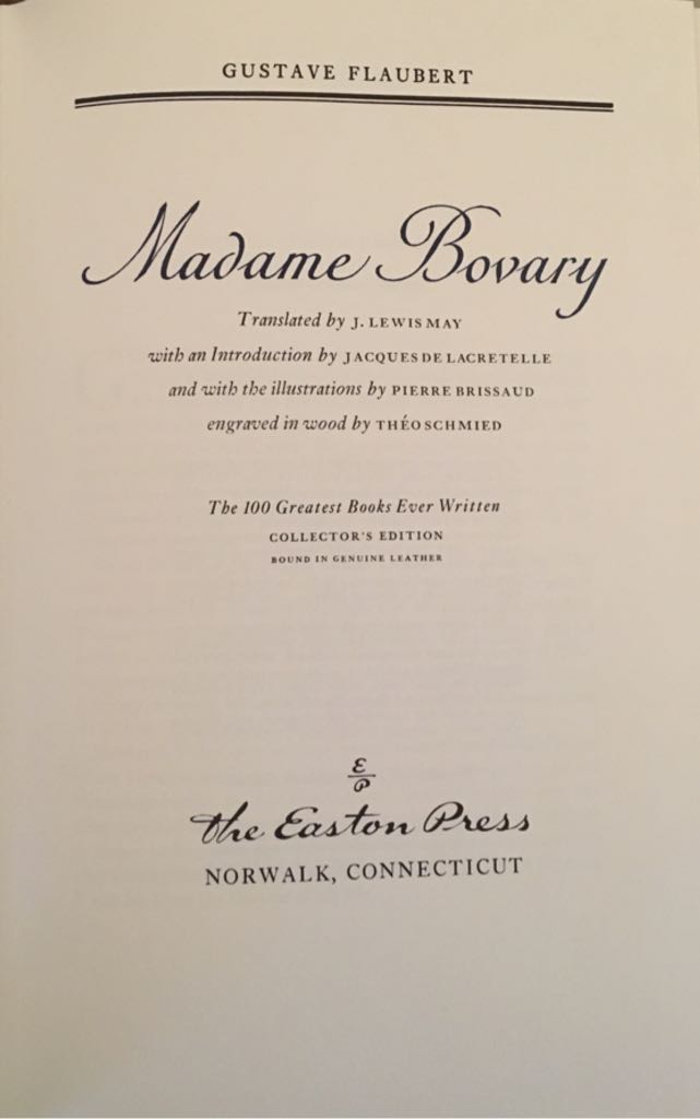 Madame Bovary - gustave flaubert (The Easton Press - Hardcover) book collectible - Main Image 2