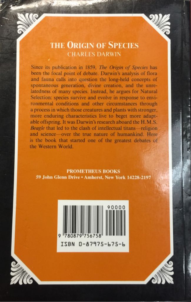 The Origin of Species  - Darwin, Charles book collectible [Barcode 9780879756758] - Main Image 2