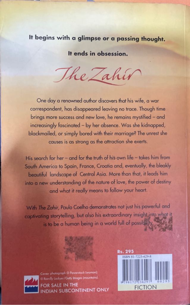 Zahir, The - Paulo Coelho (Paperback) book collectible [Barcode 9798172236297] - Main Image 2