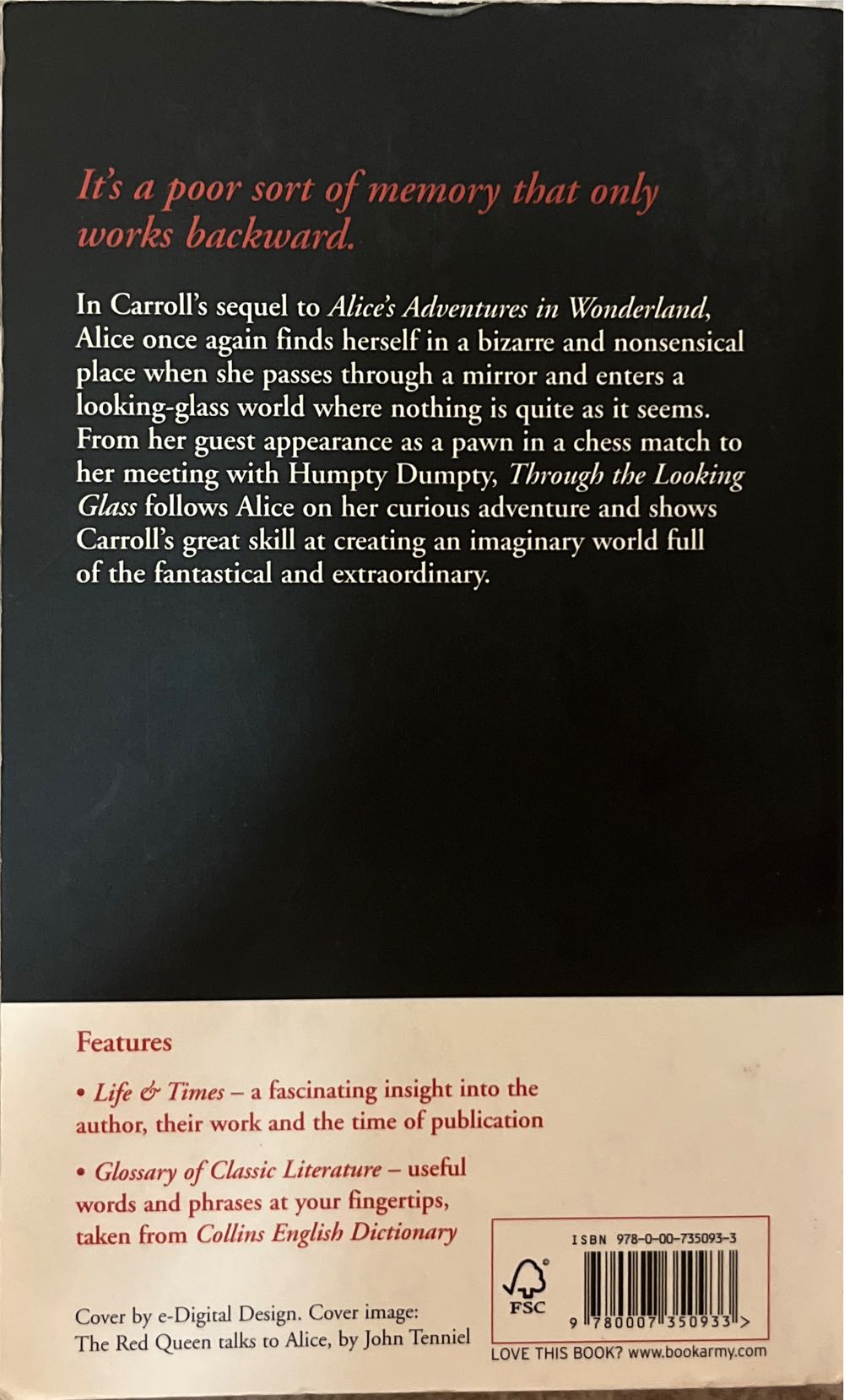 Through The Looking Glass - Lewis Carroll (Hachette Digital - Paperback) book collectible [Barcode 9780007350933] - Main Image 2