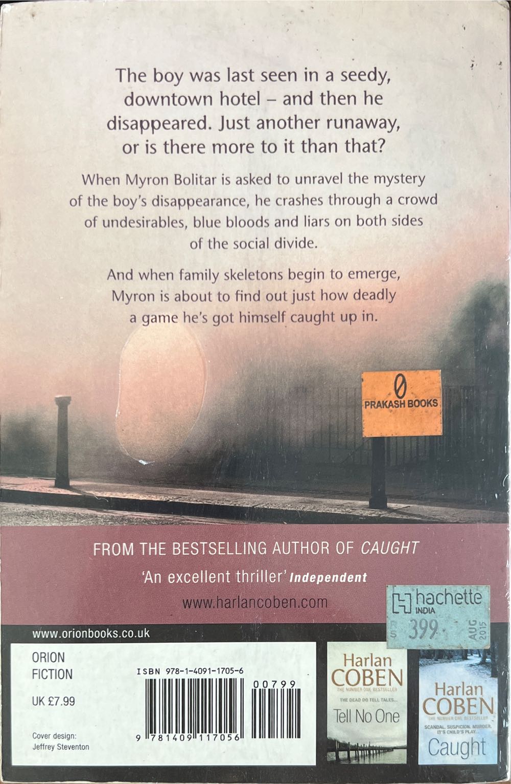 Back Spin - Harlan Coben (Orion Fiction - Paperback) book collectible [Barcode 9781409117056] - Main Image 2