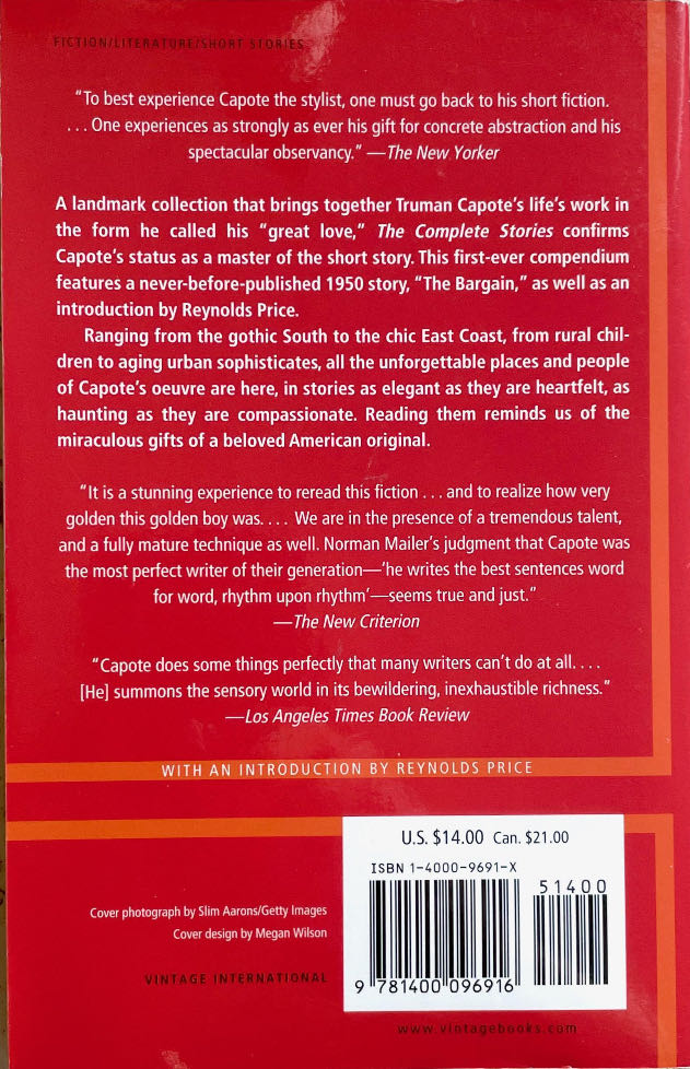 The Complete Stories of Truman Capote - Truman Capote (Vintage International - Trade Paperback) book collectible [Barcode 9781400096916] - Main Image 2