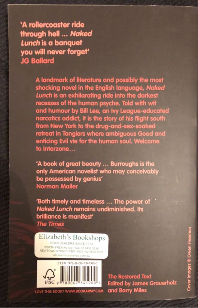 Naked Lunch - William S. Burroughs (Fourth Estate - Paperback) book collectible [Barcode 9780007341900] - Main Image 2