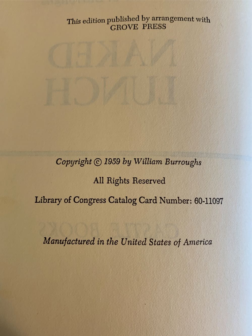 Naked Lunch - William S. (Grove Press - Hardcover) book collectible - Main Image 2