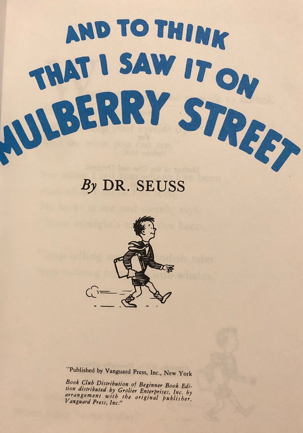 And to Think That I Saw It on Mulberry Street - Dr. Seuss (The Vanguard Press - Hardcover) book collectible [Barcode 9780375853777] - Main Image 4