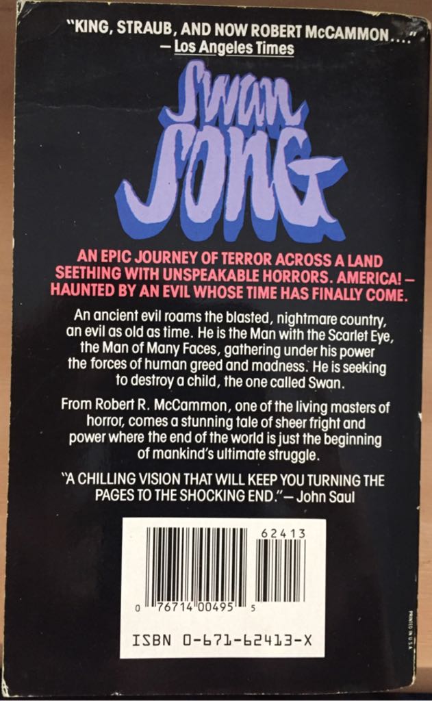 Swan Song - Robert R McCammon (Pocket Books - Paperback) book collectible [Barcode 9780671624132] - Main Image 2