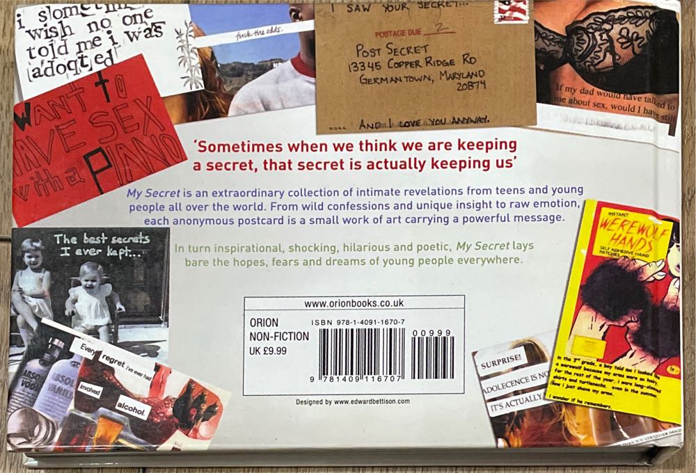 My Secret - Frank Warren (Orion) book collectible [Barcode 9781409116707] - Main Image 2