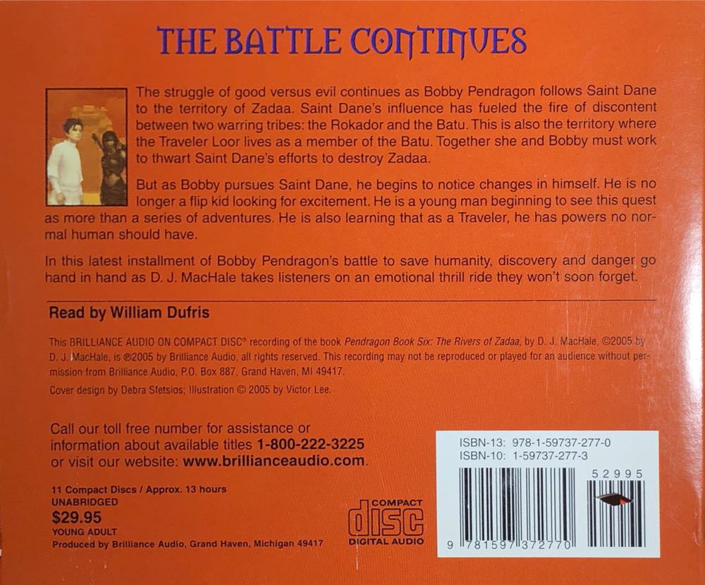 Pendragon: The Rivers of Zadaa - D. J. MacHale (Brilliance Audio - Hardcover) book collectible [Barcode 9781597372770] - Main Image 2
