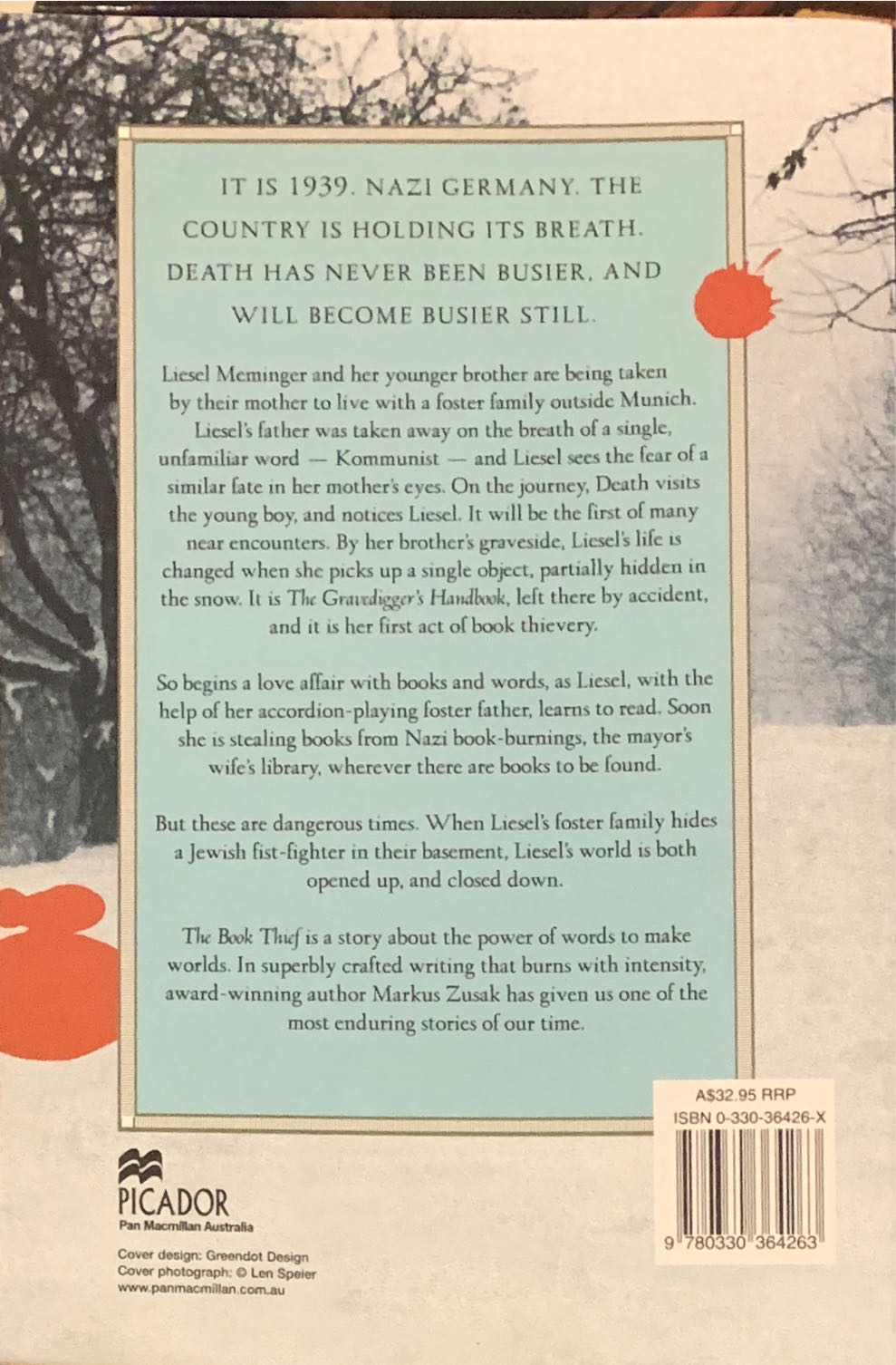 The Book Thief - Markus Zusak (Picador - Trade Paperback) book collectible [Barcode 9780330364263] - Main Image 2