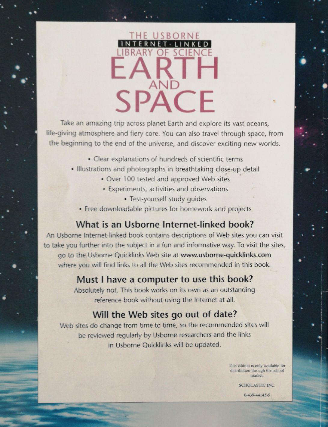 Earth And Space - Laura Howell (Scholastic Inc.) book collectible [Barcode 9780439441452] - Main Image 2