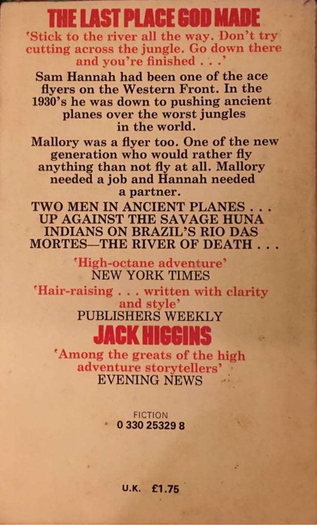 The Last Place God Made - Jack Higgins (Pan Books - Paperback) book collectible - Main Image 2