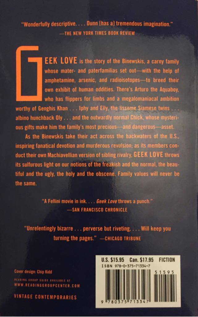 Geek Love - Katherine Dunn (A Vintage Book - Paperback) book collectible [Barcode 9780375713347] - Main Image 2