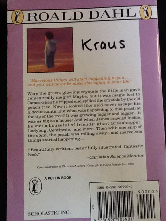 James And The Giant Peach* - Roald Dahl (Puffin Books (Penguin Books) - Paperback) book collectible [Barcode 9780590505901] - Main Image 2