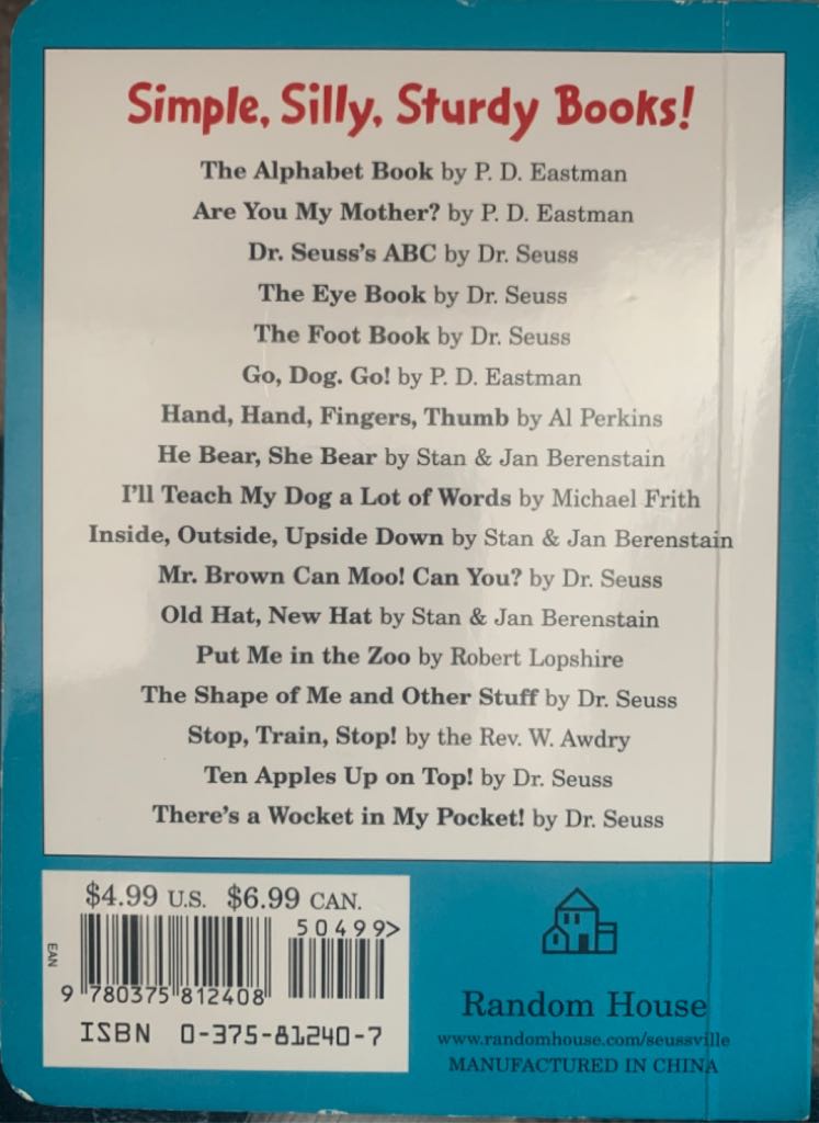 Dr Seuss: The Eye Book - Theo. LeSieg (Random House Books for Young Readers - Hardcover) book collectible [Barcode 9780375812408] - Main Image 2