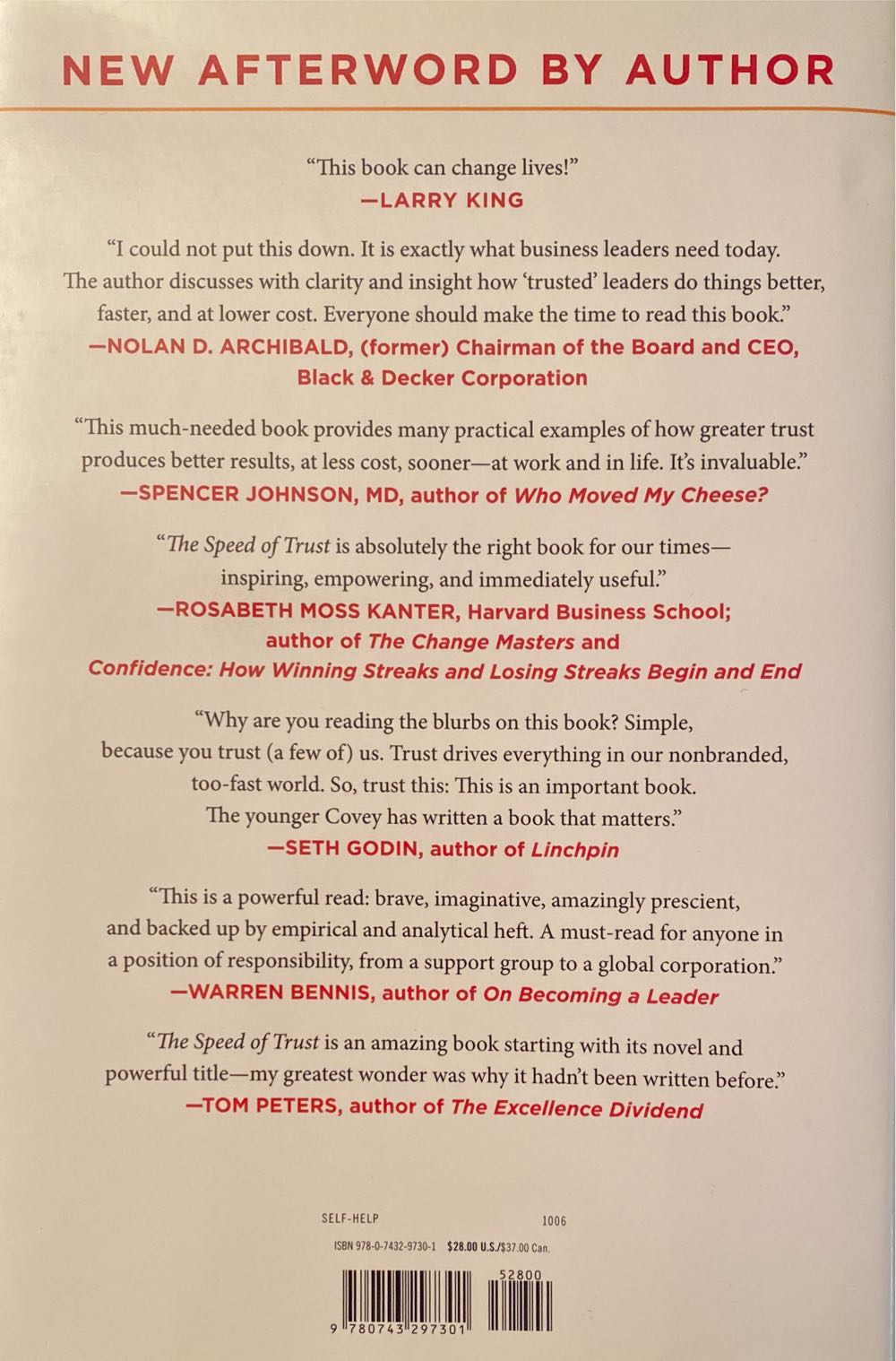 The Speed of Trust: The One Thing that Changes Everything - Stephen M. R. Covey (Free Press - Hardcover) book collectible [Barcode 9780743297301] - Main Image 2