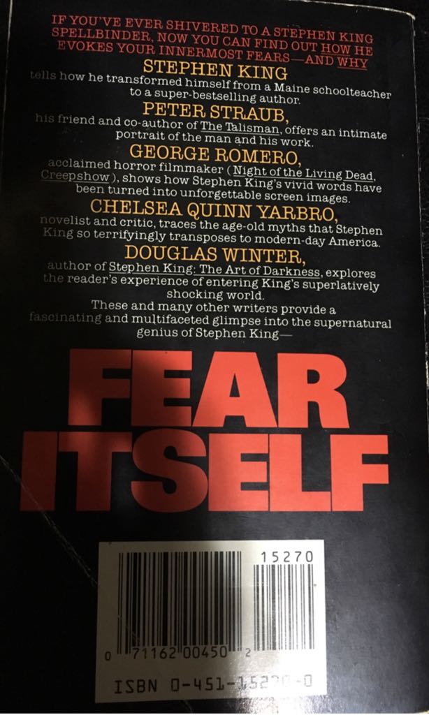 Fear Itself - Tim Underwood Chuck Miller (A Bantam Book) book collectible [Barcode 9780451152701] - Main Image 2