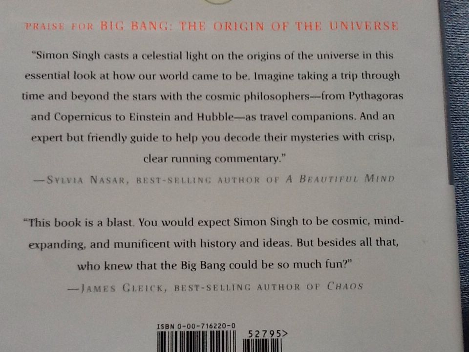 Big Bang: The Origin of the Universe - Simon Singh (HarperCollins Publishers Inc. - Hardcover) book collectible [Barcode 9780007162208] - Main Image 2