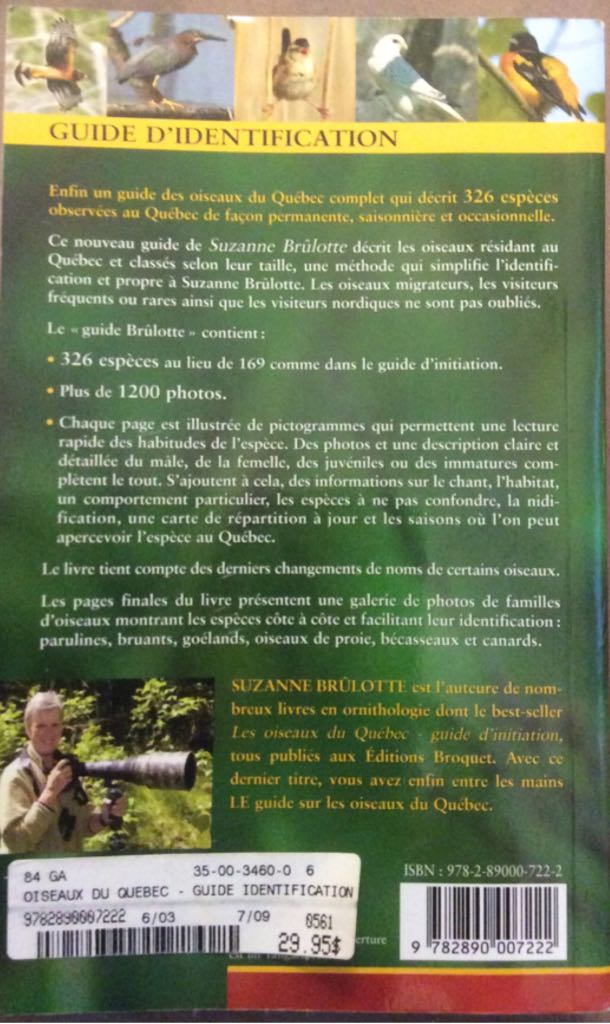 Les oiseaux du quebecguide didentification - Y (Broquet) book collectible [Barcode 9782890007222] - Main Image 2