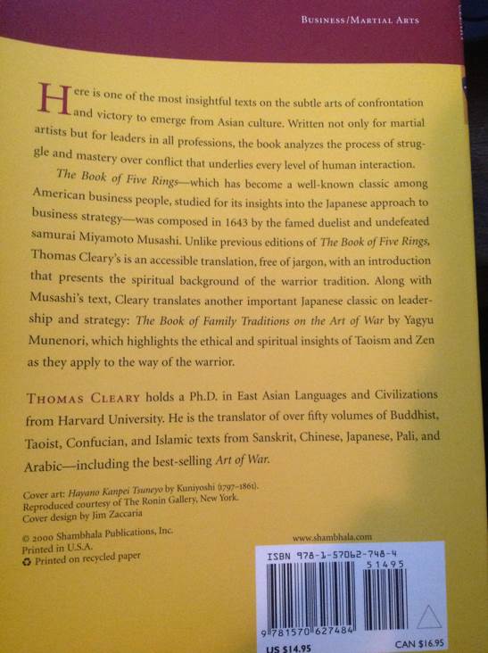 The Book of Five Rings - Miyamoto Musashi (Shambhala - Paperback) book collectible [Barcode 9781570627484] - Main Image 2