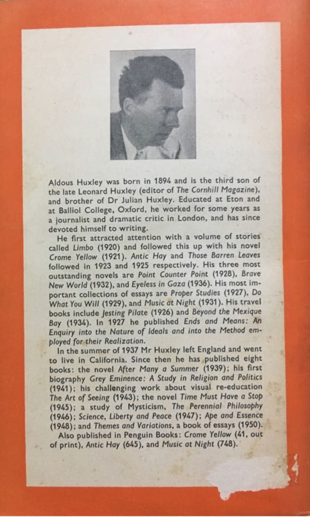 Those Barren Leaves - Aldous Huxley (Chatto And Windus - Hardcover) book collectible - Main Image 2