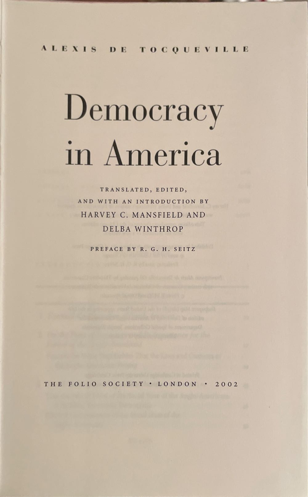 Democracy in America - Alexis de Tocqueville (Everyman’s Library - Library Binding) book collectible [Barcode 9780679431343] - Main Image 2