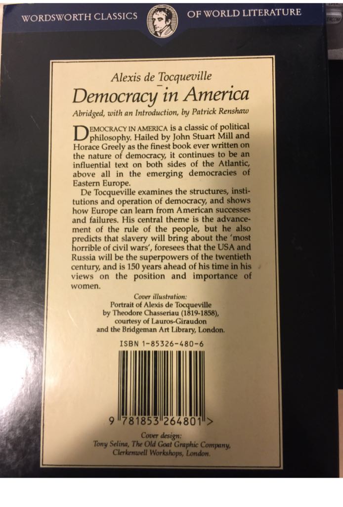 Democracy in America - Alexis de Tocqueville (Wordsworth Classics - eBook) book collectible [Barcode 9781853264801] - Main Image 2