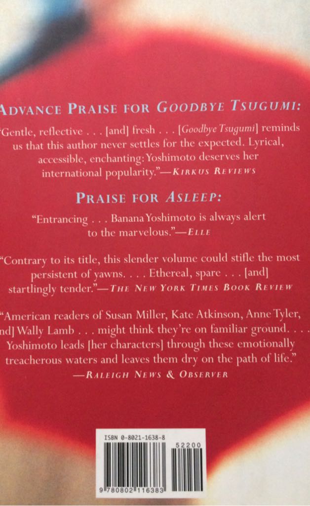 Goodbye Tsugumi - Yoshimoto, Banana (Grove/Atlantic - Hardcover) book collectible [Barcode 9780802116383] - Main Image 2