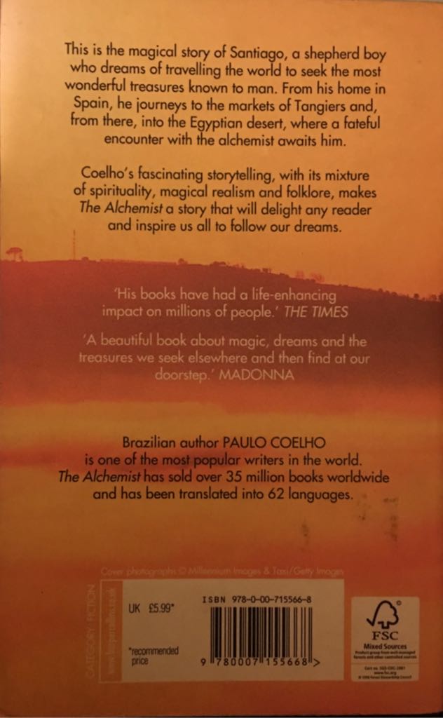 The Alchemist - Paulo Coelho (HarperCollins - Paperback) book collectible [Barcode 9780007155668] - Main Image 2