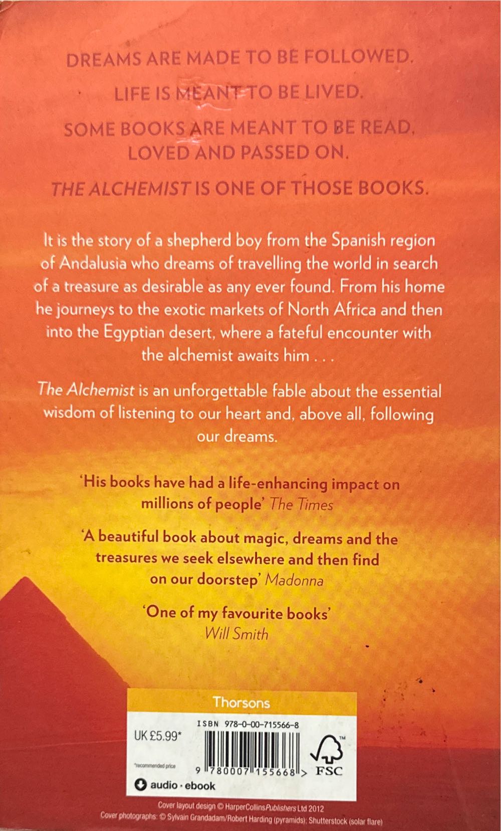 The Alchemist - Paulo Coelho (HarperCollins - Paperback) book collectible [Barcode 9780007155668] - Main Image 4