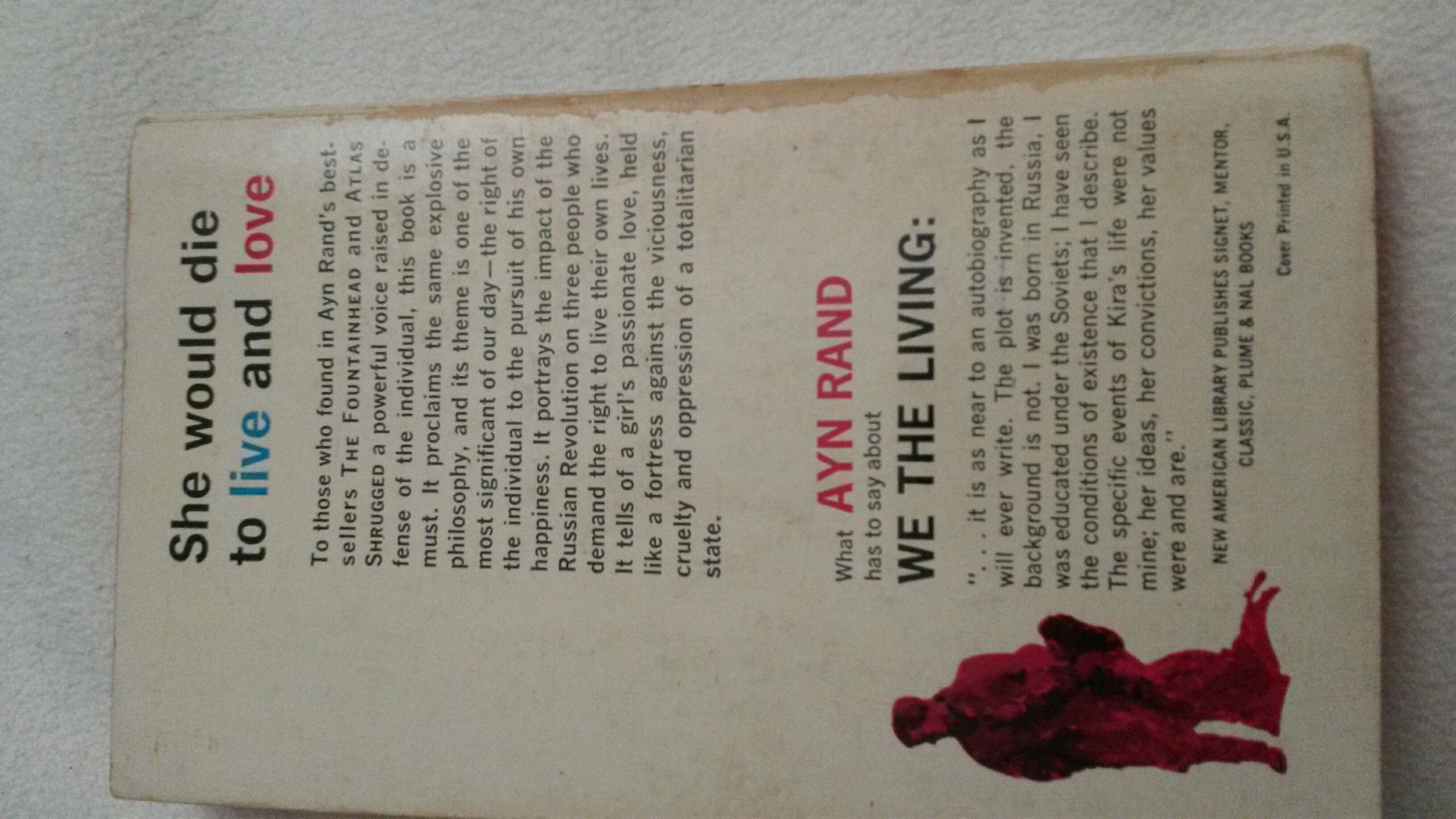 We the Living - Ayn Rand (Paperback) book collectible [Barcode 9780451226853] - Main Image 2
