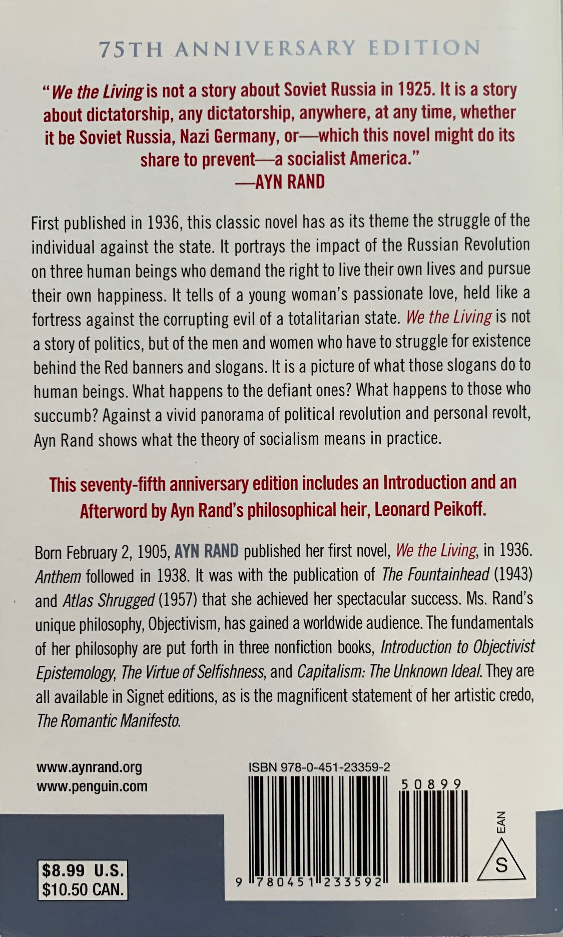 We the Living - Ayn Rand (Signet - Paperback) book collectible [Barcode 9780451233592] - Main Image 2