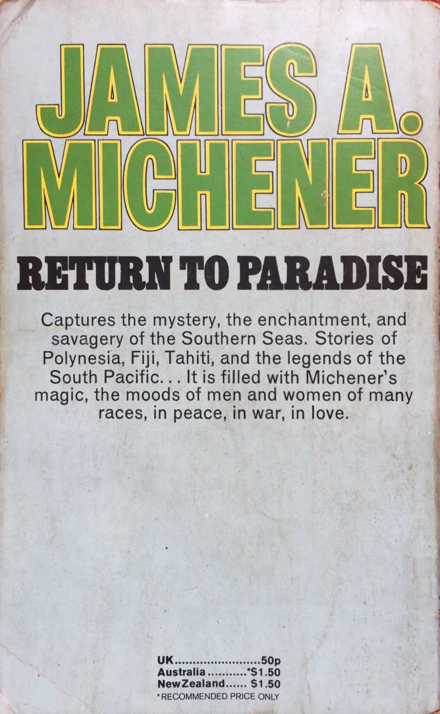 Return to Paradise  (Corgi Books - Paperback) book collectible - Main Image 2